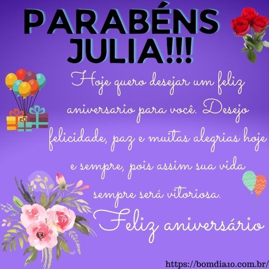 Parabens Julia e Feliz Aniversario - Bom dia 10